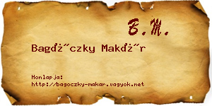 Bagóczky Makár névjegykártya